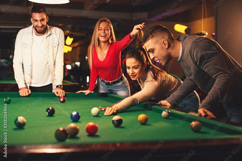 playing pool